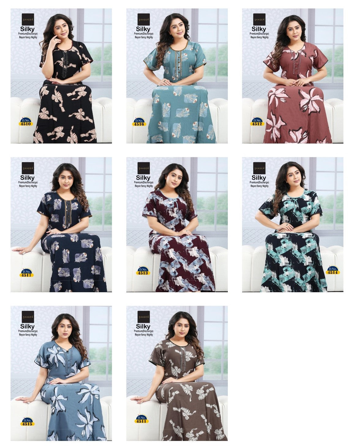 Silky 3 Skager Rayon 22Kg Night Gowns Exporter India