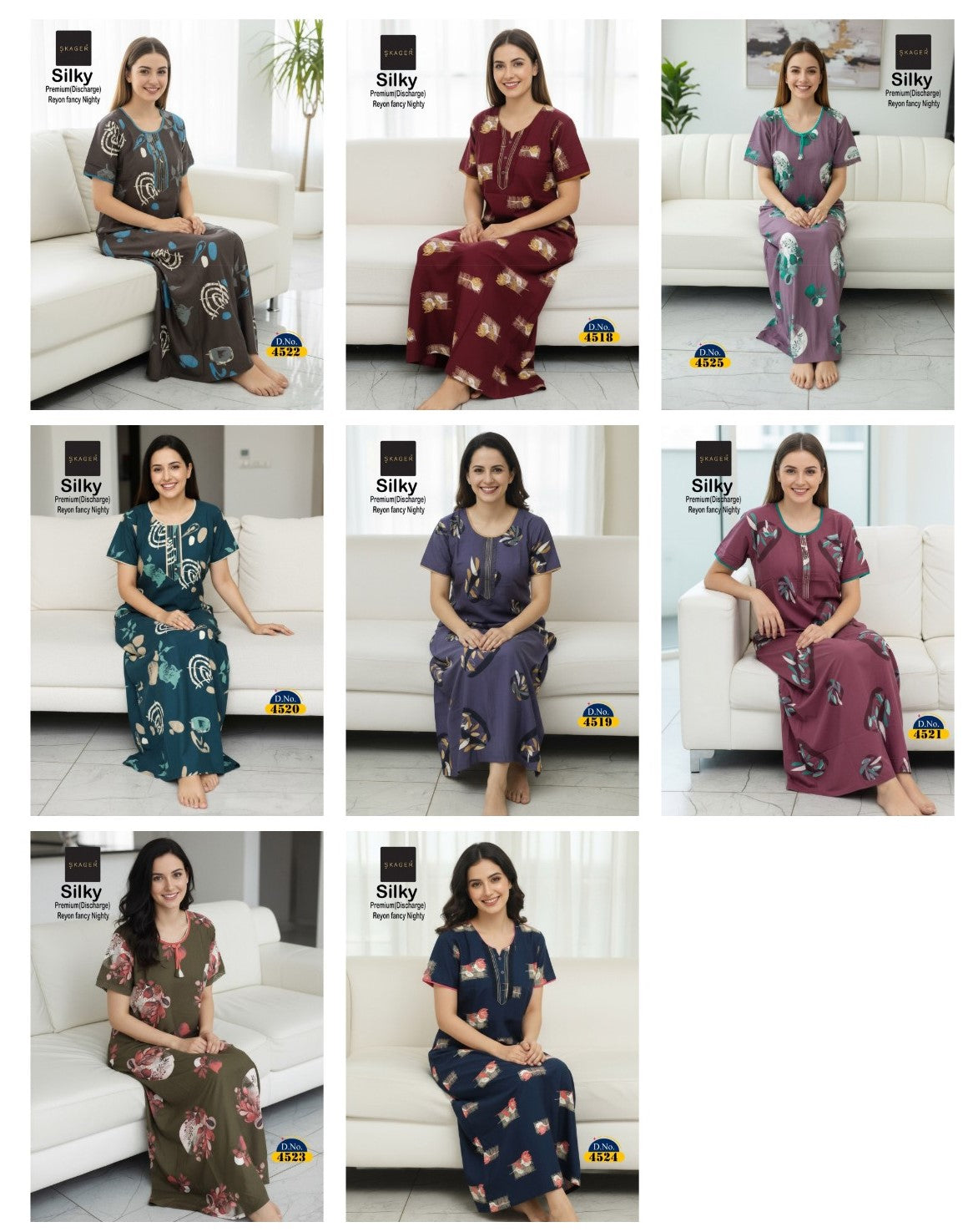 Silky 4 Skager Rayon 22Kg Night Gowns Supplier India