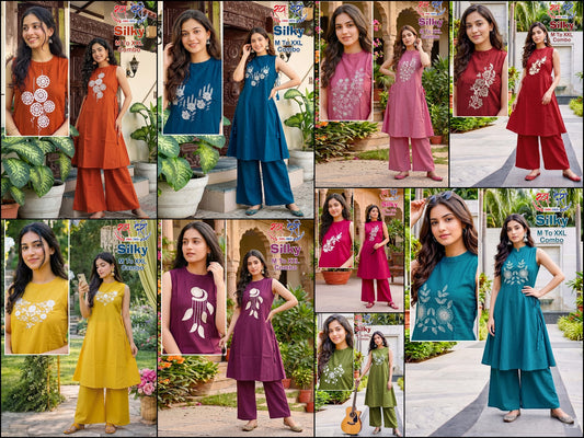 Silky Combo Swa-Desi Vertican Co Ord Set Wholesale Rate