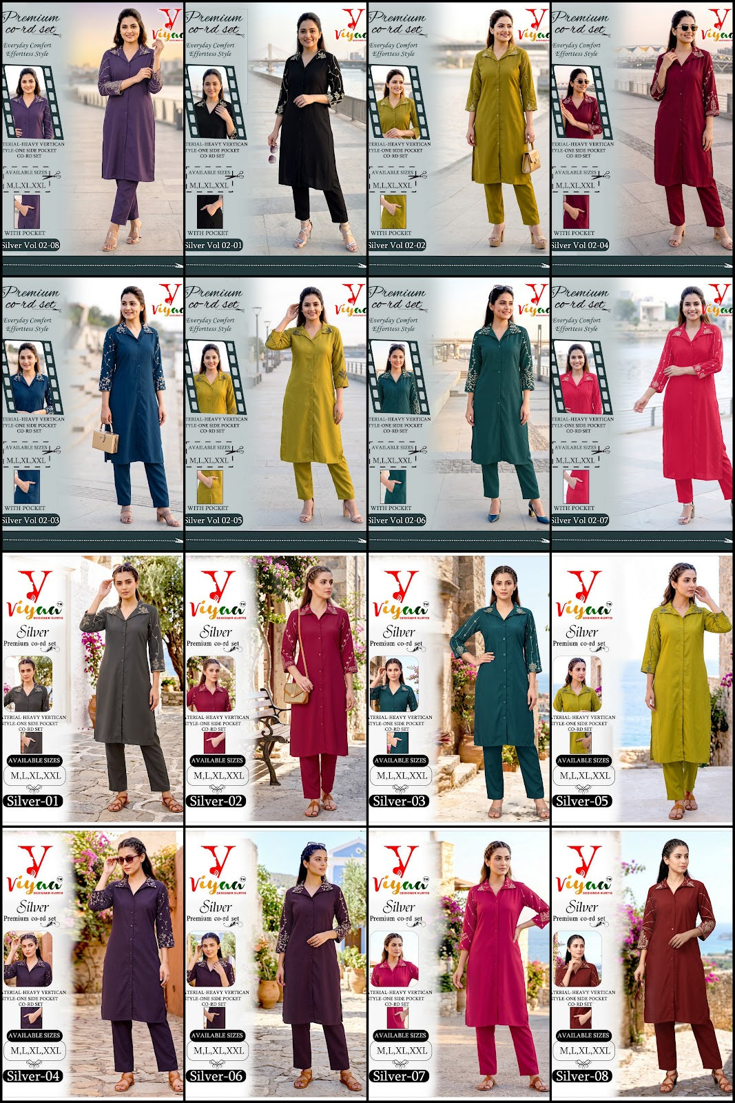 Silver Vol 2 Viyaa Vertican Co Ord Set Exporter Gujarat