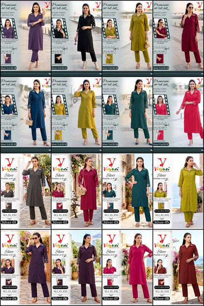 Silver Vol 2 Viyaa Vertican Co Ord Set Exporter Gujarat
