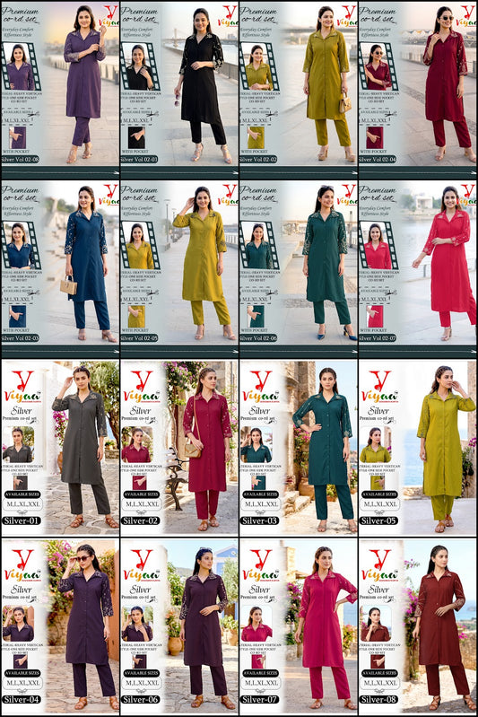 Silver Vol 2 Viyaa Vertican Co Ord Set Exporter Gujarat