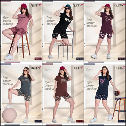 Simayaa Queen Hosiery Cotton Shorts Night Suits Exporter India
