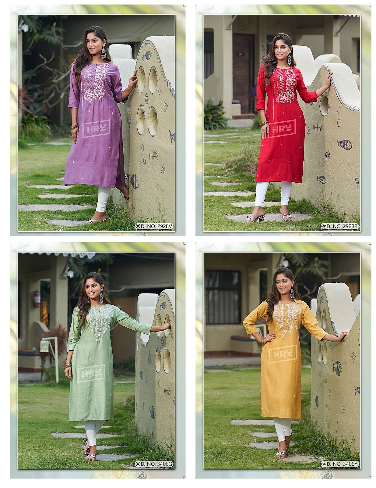 Sita Gita Vol 3 Hru Nylon Viscose Long Straight Kurti Manufacturer Ahmedabad