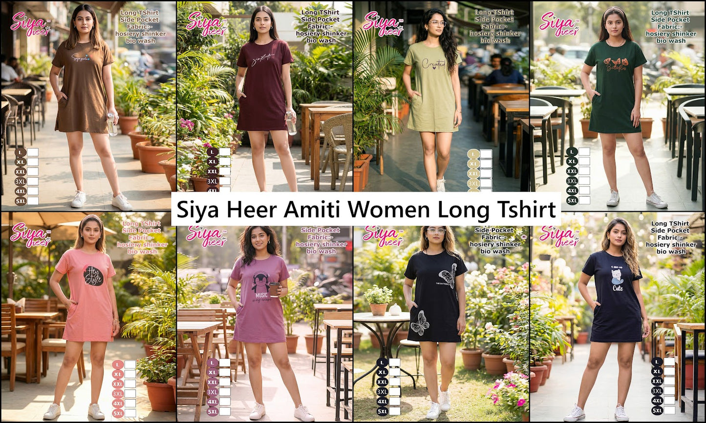 Siya Heer Amiti Hosiery Sinker Women Long Tshirt Wholesale Price