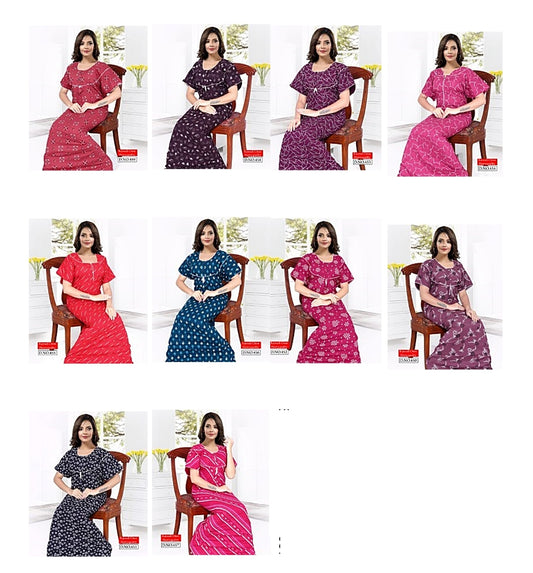 Size 2Xl 1609 Kavyansika Rajwadi Cotton Night Gowns Supplier India