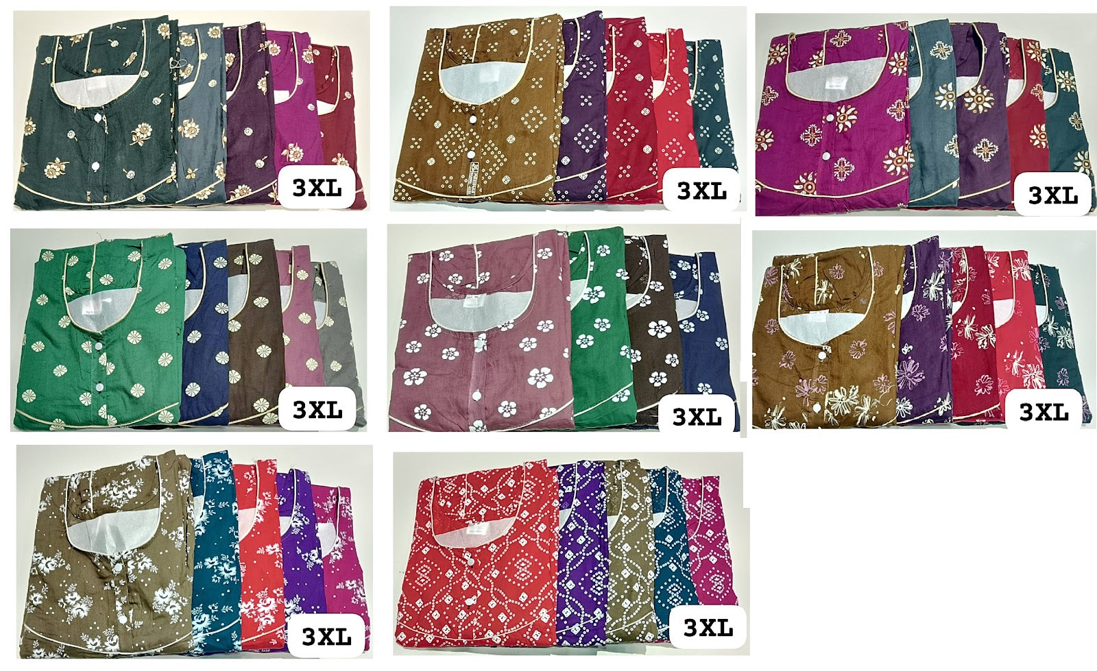 3Xl Size Ruchee Fashion Meghya Night Gowns Wholesale Price