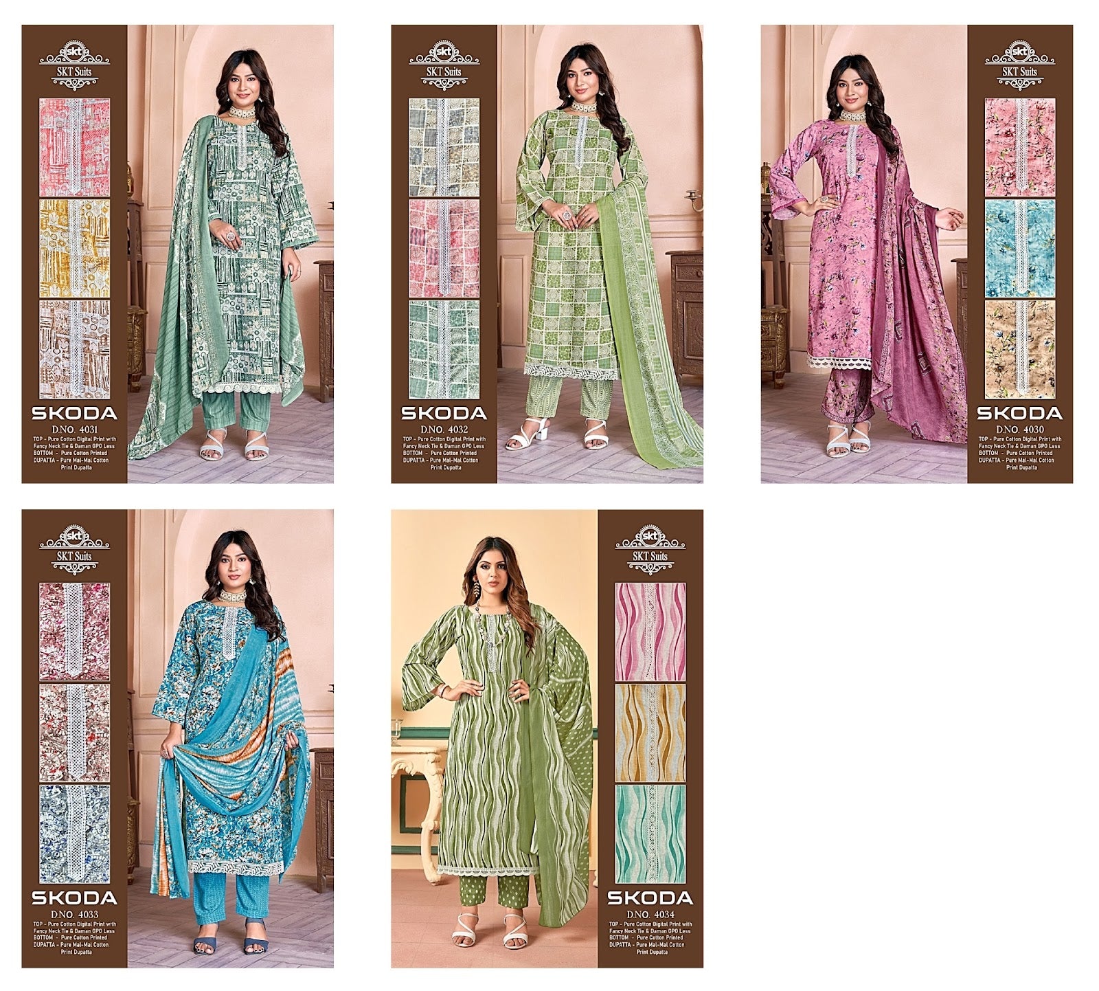 Skoda Skt Pure Cotton Pant Style Suits Wholesaler