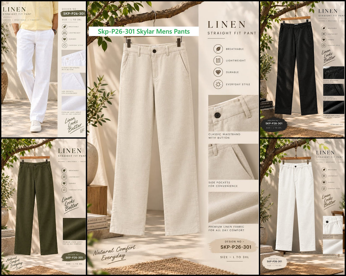 Skp-P26-301 Skylar Linen Mens Pants Wholesale Price
