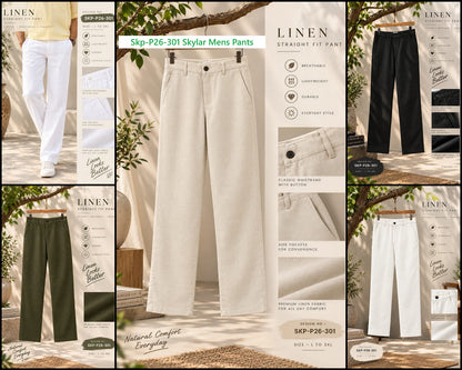 Skp-P26-301 Skylar Linen Mens Pants Wholesale Price