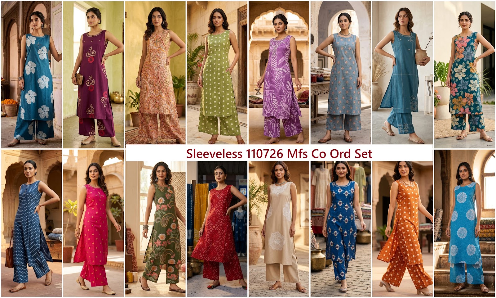 Sleeveless 110726 Mfs Cotton Co Ord Set Wholesaler Gujarat
