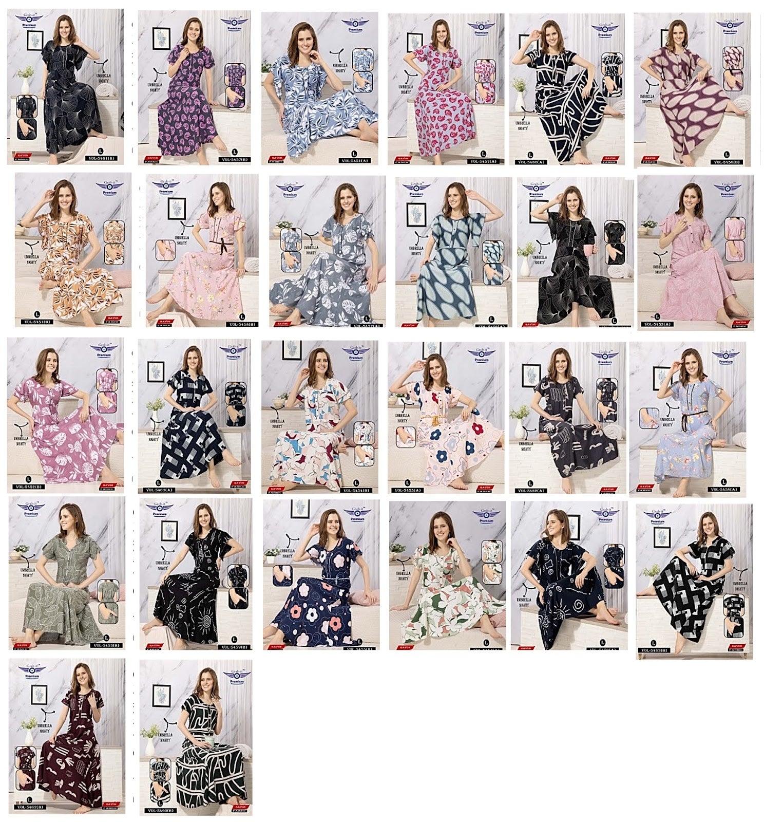 Sleeves Design Grab It Rayon Night Gowns Exporter