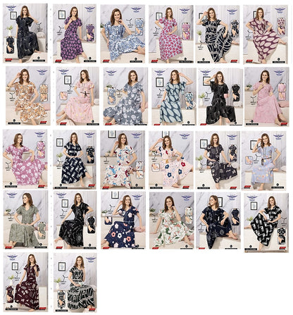 Sleeves Design Grab It Rayon Night Gowns Exporter