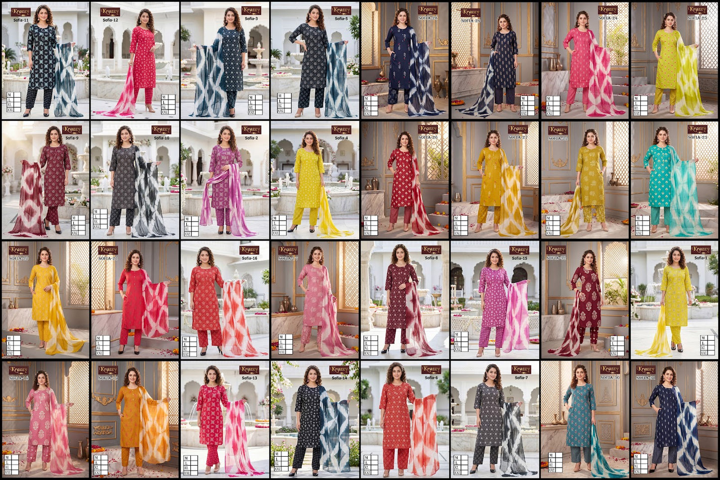 Sofia Krazzy Kanha Slub Readymade Cotton Pant Suits Supplier India