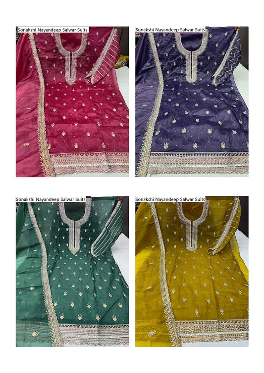 Sonakshi Nayandeep Gold Crush Salwar Suits Supplier Ahmedabad