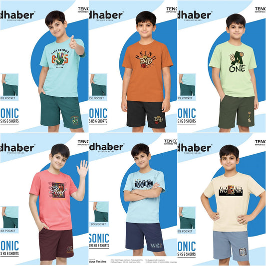 Sonic Dhaber Tencil Boys Shorts Set Wholesaler Ahmedabad