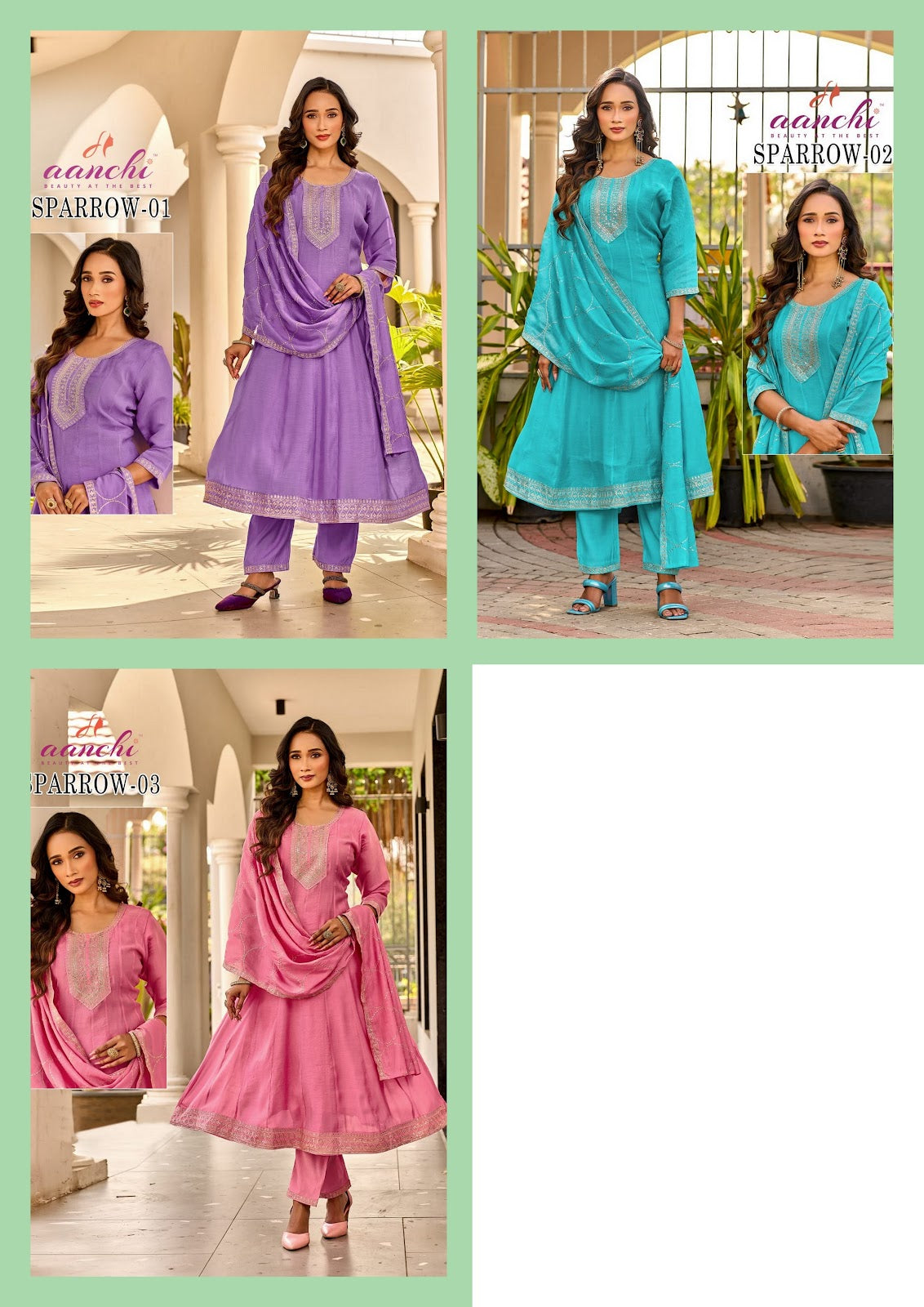 Sparrow Aanchi Chanderi Readymade Anarkali Suits Wholesaler Gujarat