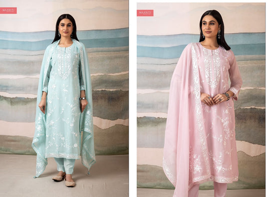 Sreva Naariti Organza Pant Style Suits Exporter Ahmedabad