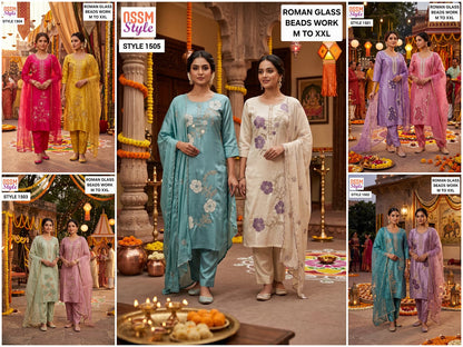 Style 1501-1505 Ossm Roman Readymade Pant Style Suits Wholesale Price