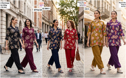 Style 266 Ossm Rayon 22Kg Co Ord Set Exporter Gujarat