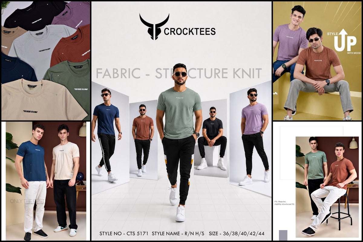 Style 5171 Crocktees Knit Mens Tshirts Exporter Gujarat