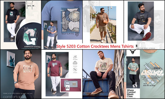 Style 5203 Cotton Crocktees Interlock Mens Tshirts Wholesale Price