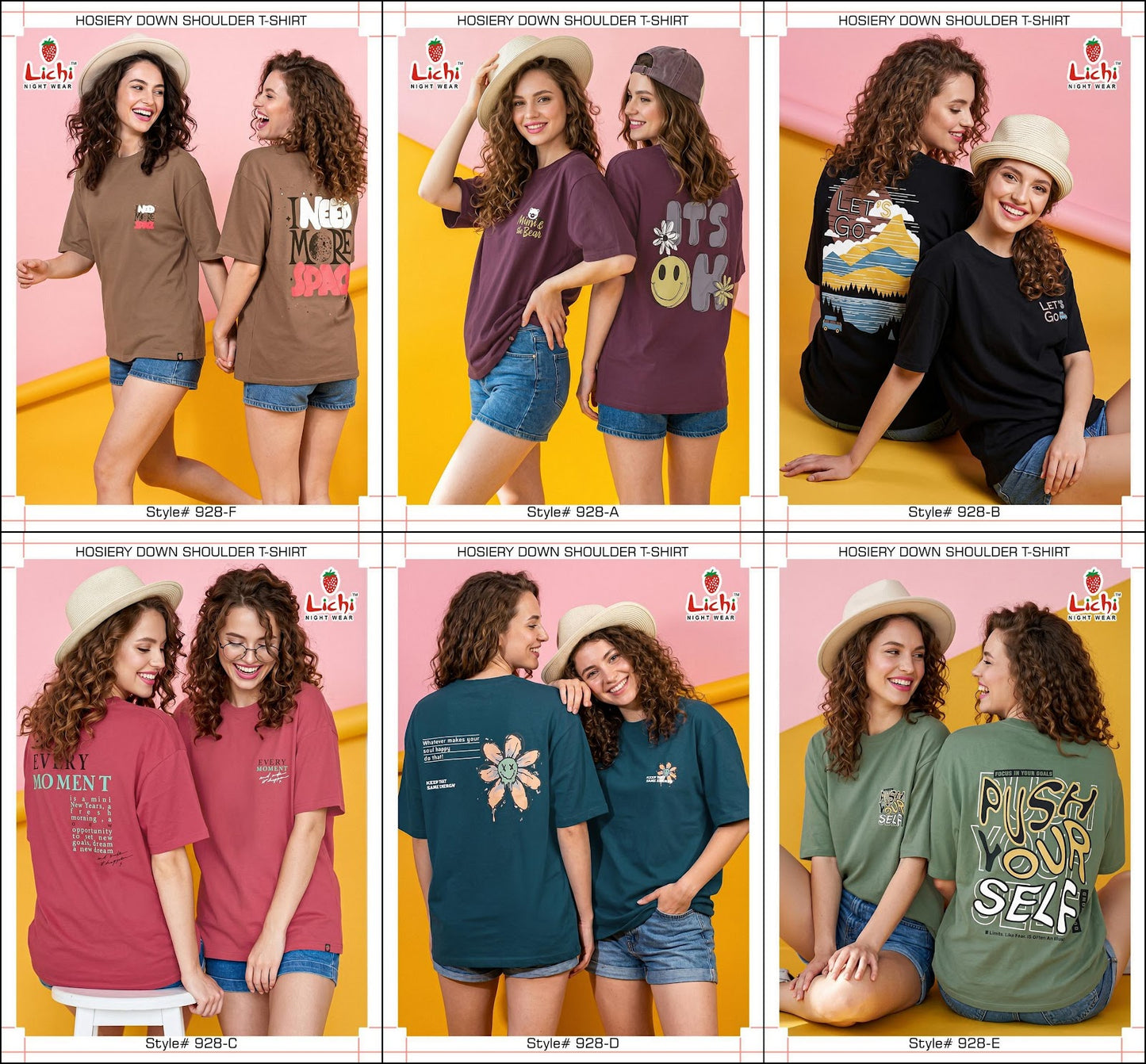 Style 928 Down Shoulder Lichi Hosiery Women Tshirt Supplier