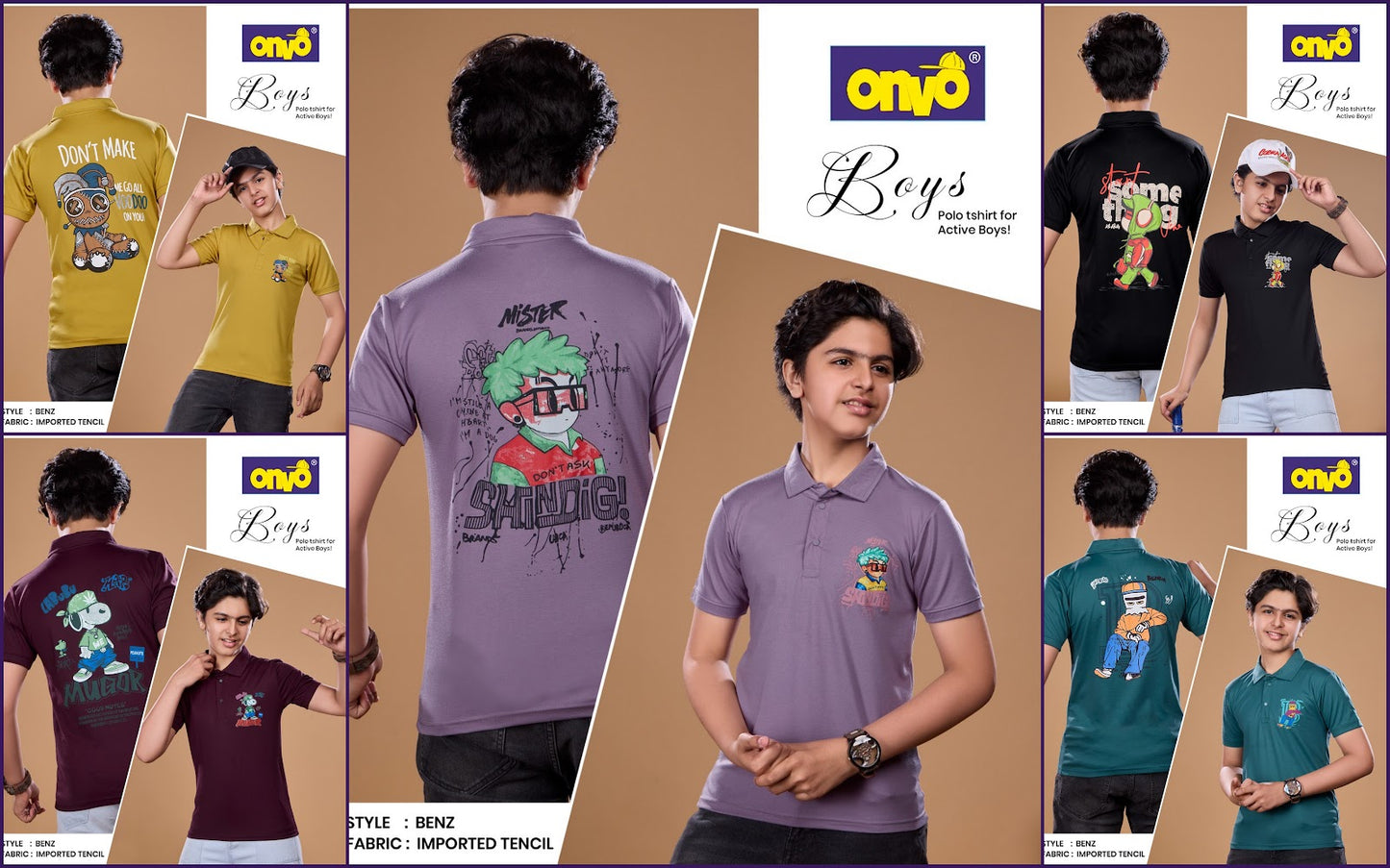 Style Benz Onvo Tencil Lycra Boys Tshirt Manufacturer India