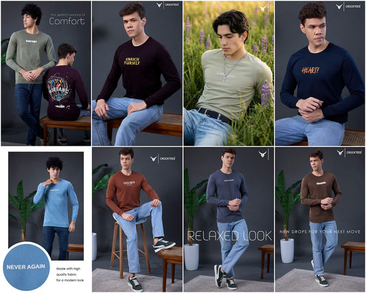 Style Jh 308 Hand Rib Crocktees Cotton Looper Mens Tshirts Manufacturer Gujarat