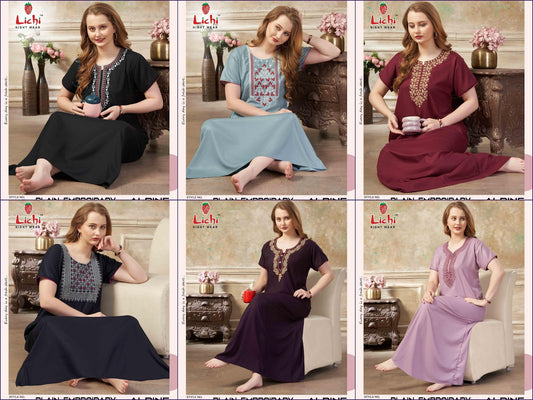 Style No 1001 Lichi Alpine Night Gowns Wholesaler