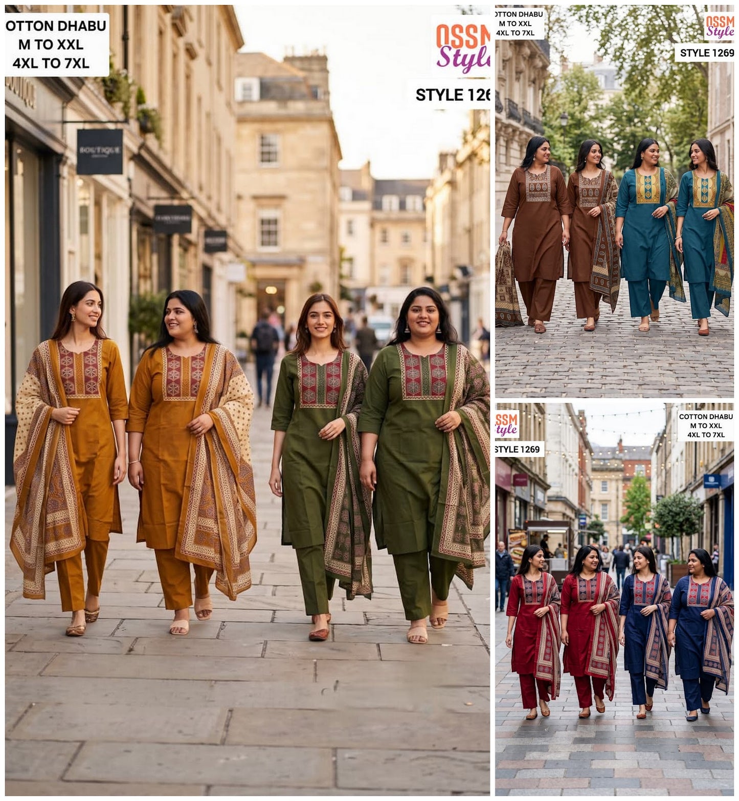 Style No 1269 Ossm Dhabu Readymade Cotton Pant Suits Wholesaler Gujarat