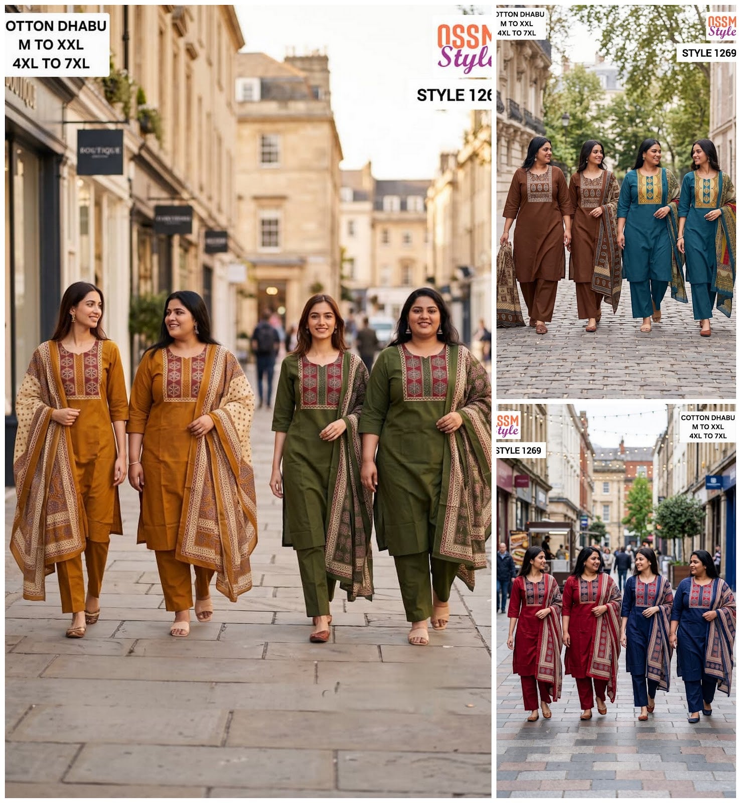 Style No 1269 Ossm Dhabu Readymade Cotton Pant Suits Wholesaler Gujarat