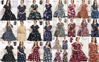 Style No 160-172 Belly Reyon Night Gowns Exporter India