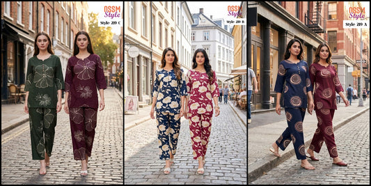 Style No 219 Ossm Rayon 22Kg Co Ord Set Manufacturer