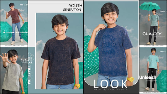 Style No 3924 Pro Guys Cotton Biowashed Boys Tshirt Wholesaler Gujarat