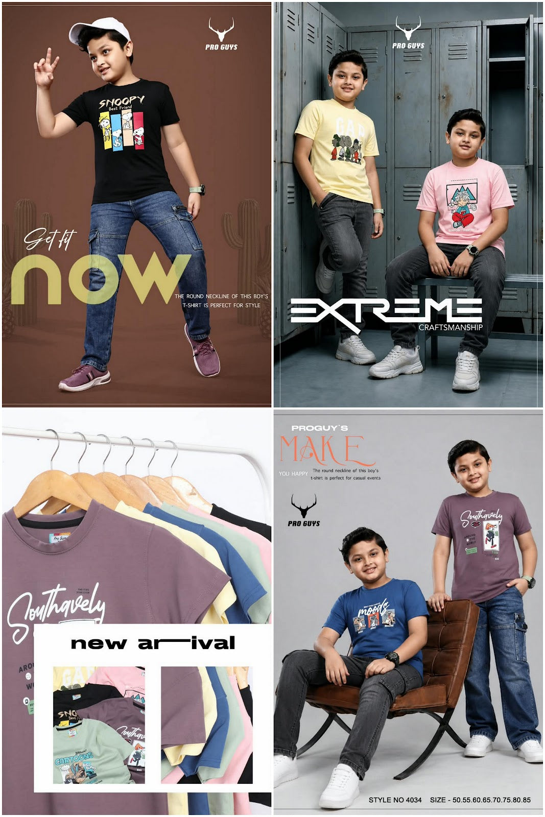 Style No 4034 Pro Guys Tencil Lycra Boys Tshirt Supplier