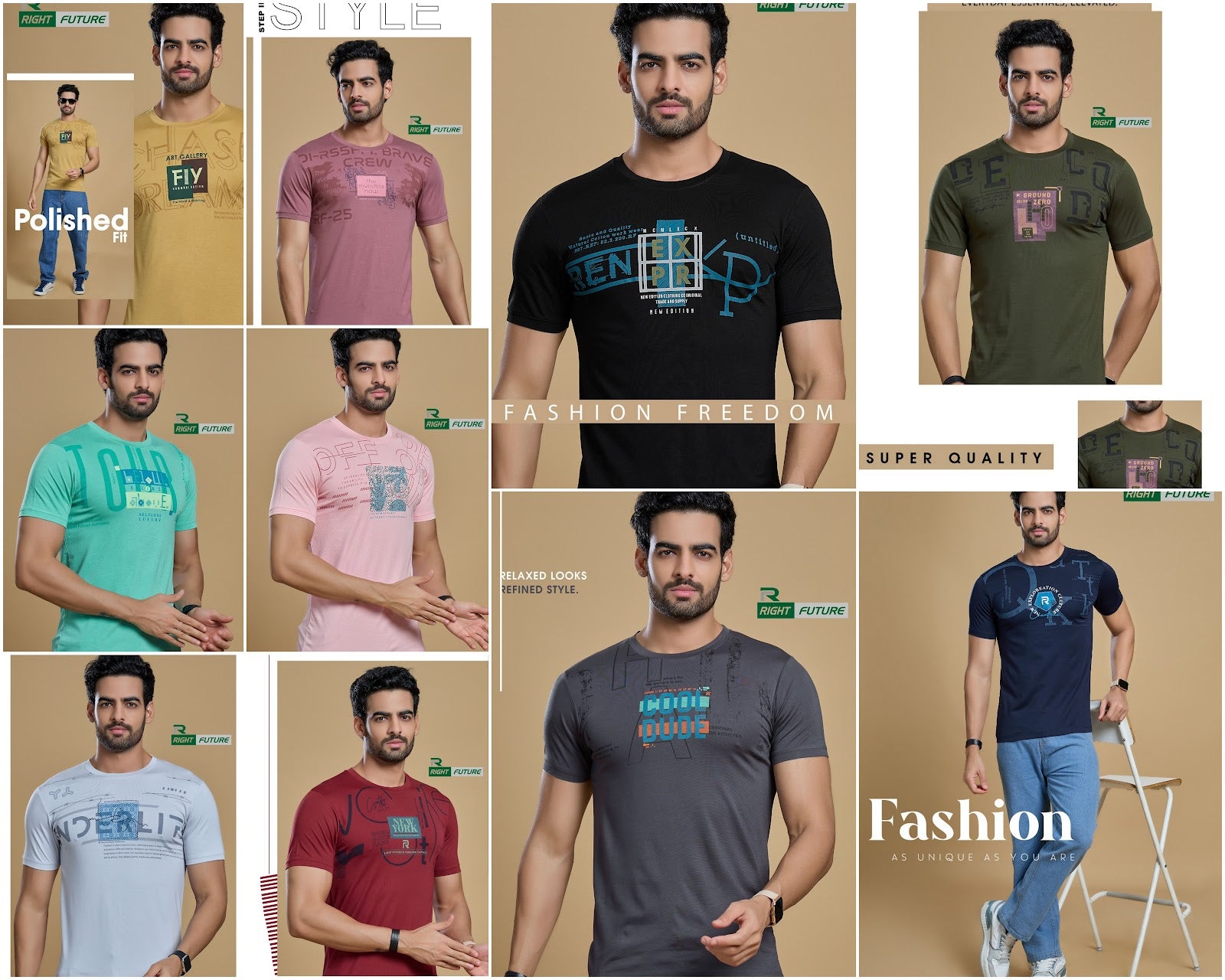 Style No 658 Right Future Tencil Lycra Mens Tshirts Supplier Gujarat