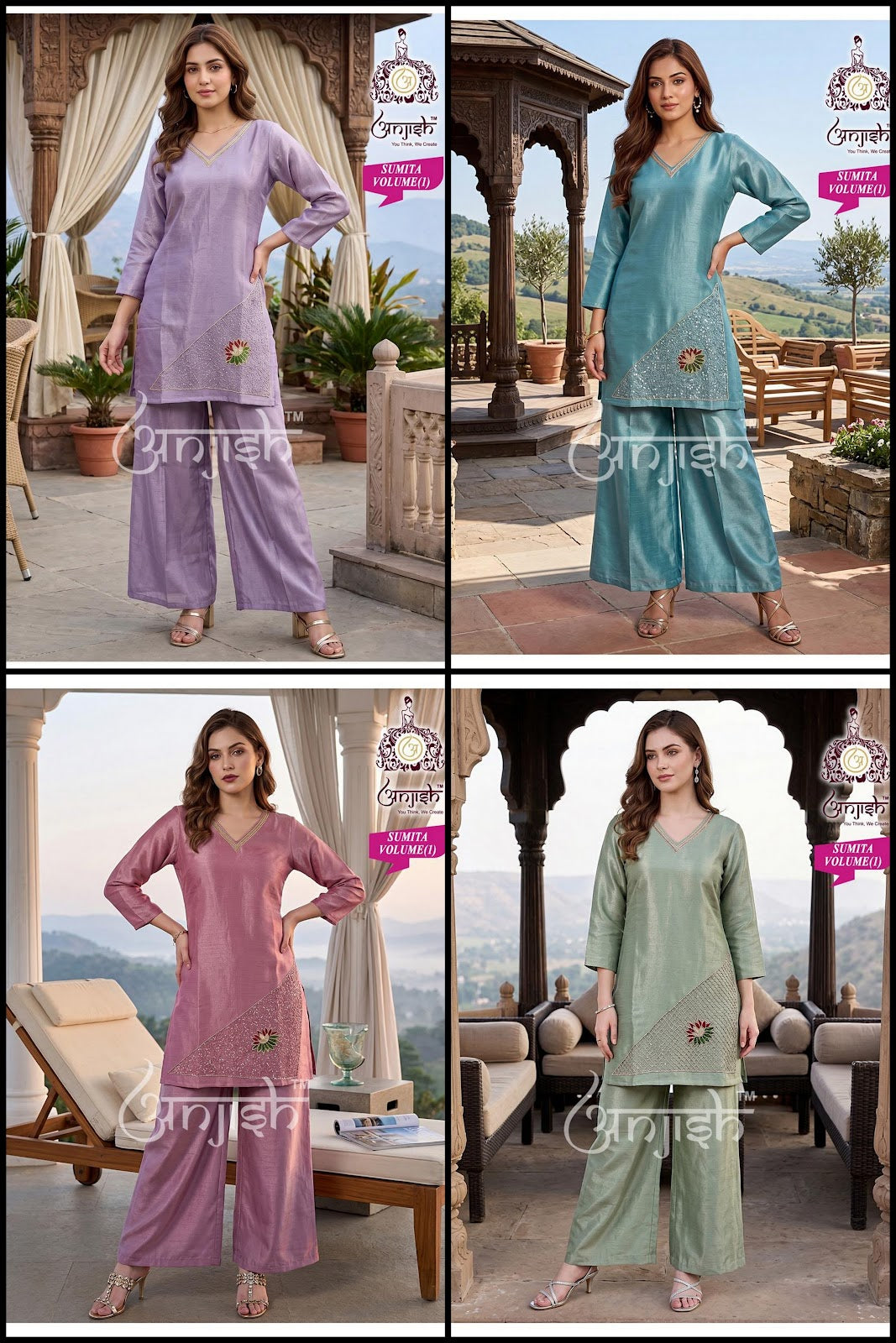 Sumita Anjish Chinon Co Ord Set Supplier