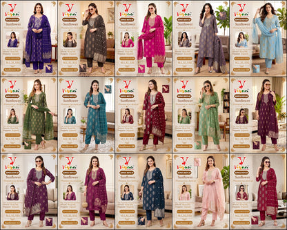 Sunflower Viyaa Silk Readymade Pant Style Suits Wholesaler Gujarat