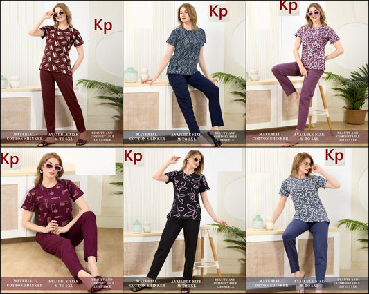 Super Hit 2306 Kp Sinker Pyjama Night Suits Wholesaler