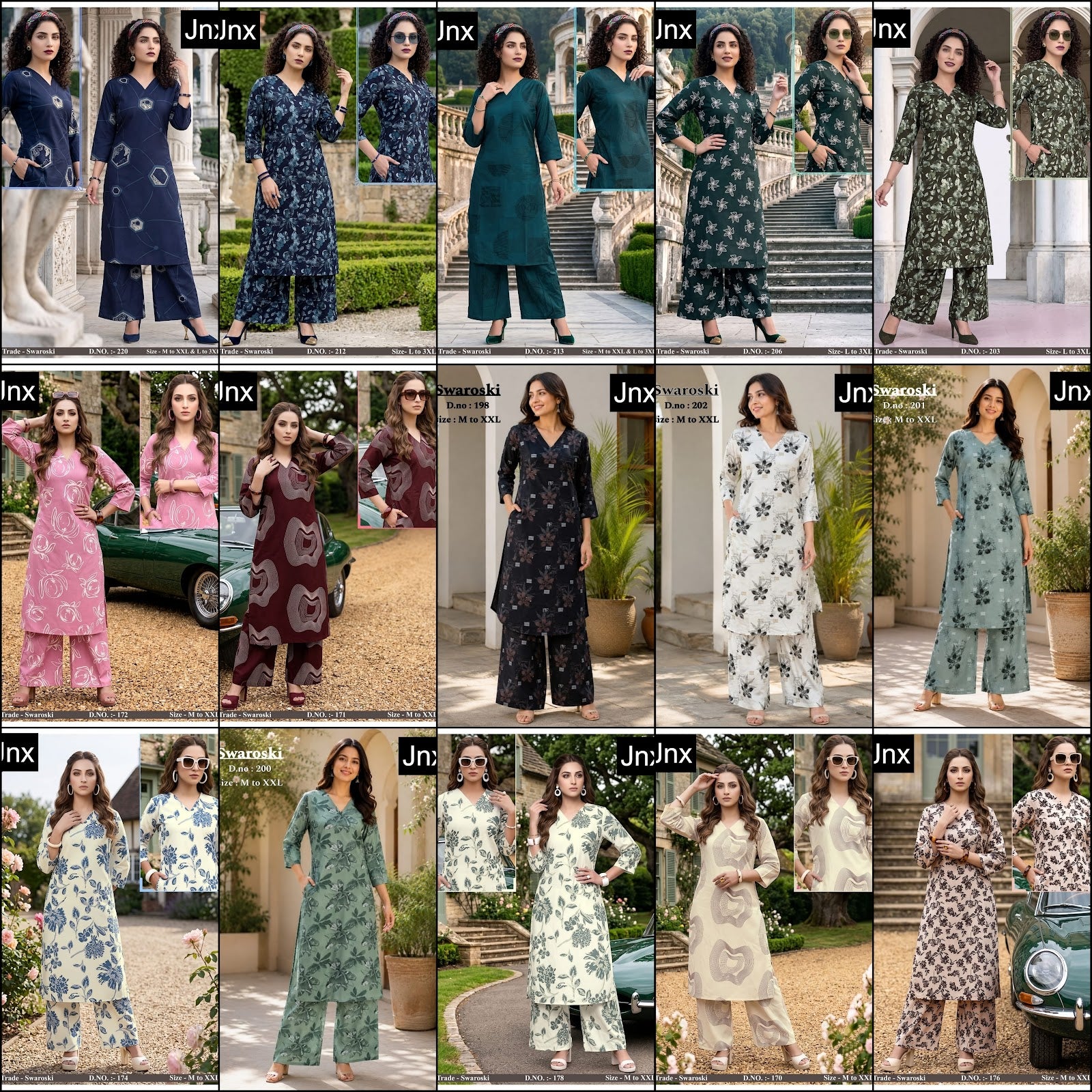 Swaroski Jnx Rayon 22Kg Kurti Plazzo Set Exporter Ahmedabad