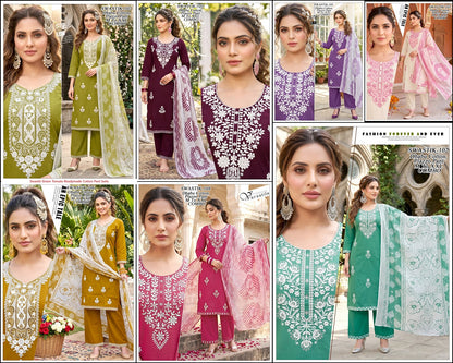 Swastik Green Tomato Dhabu Readymade Cotton Pant Suits Wholesaler India