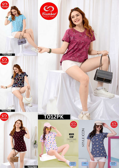 T012-020126 Slumber Cotton Women Tshirt Manufacturer Ahmedabad