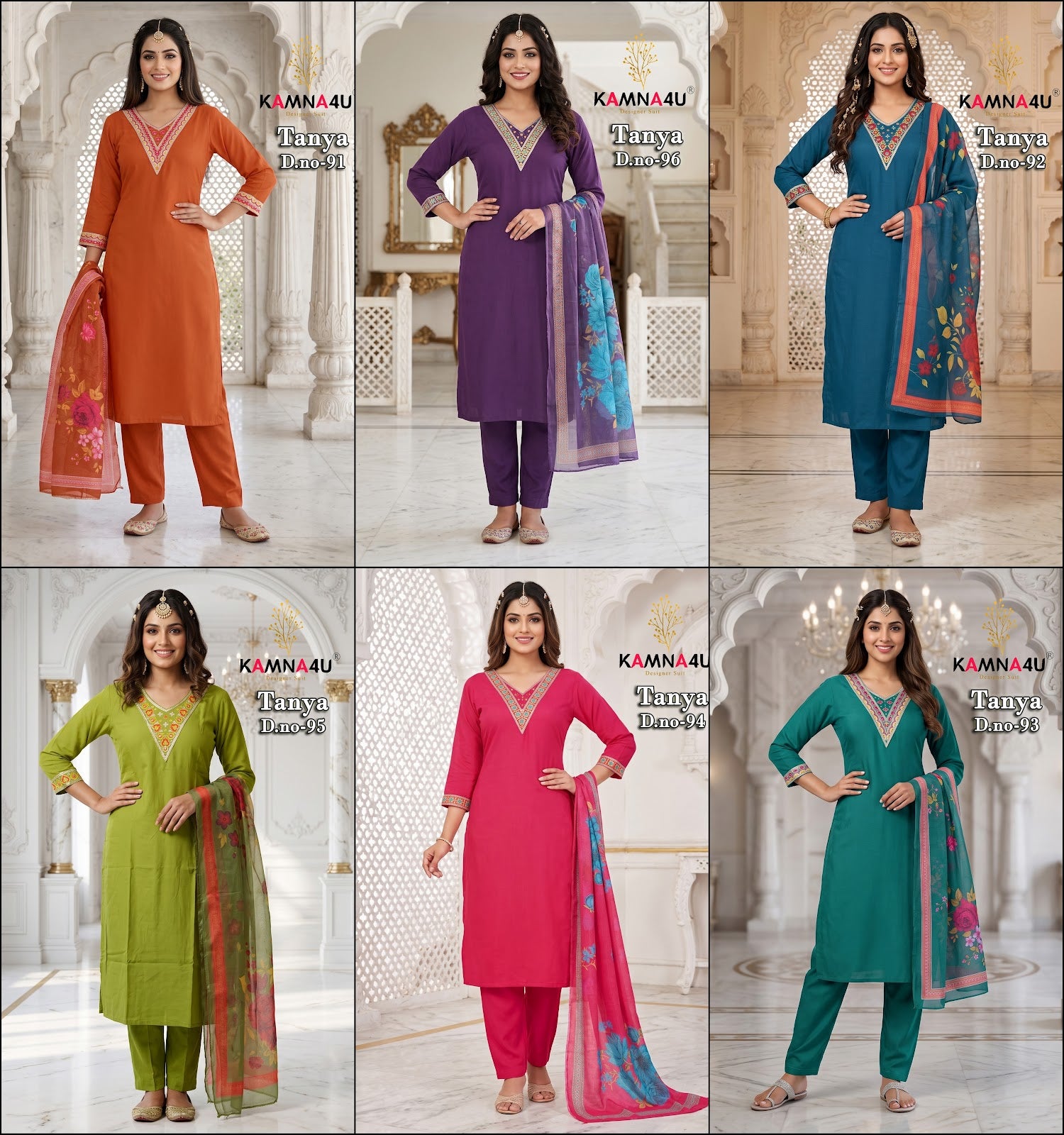 Tanya Kamna4U Roman Readymade Pant Style Suits Supplier