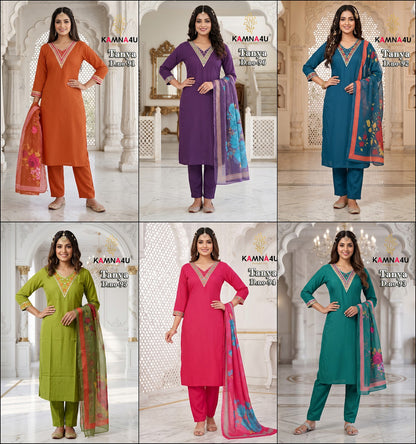 Tanya Kamna4U Roman Readymade Pant Style Suits Supplier