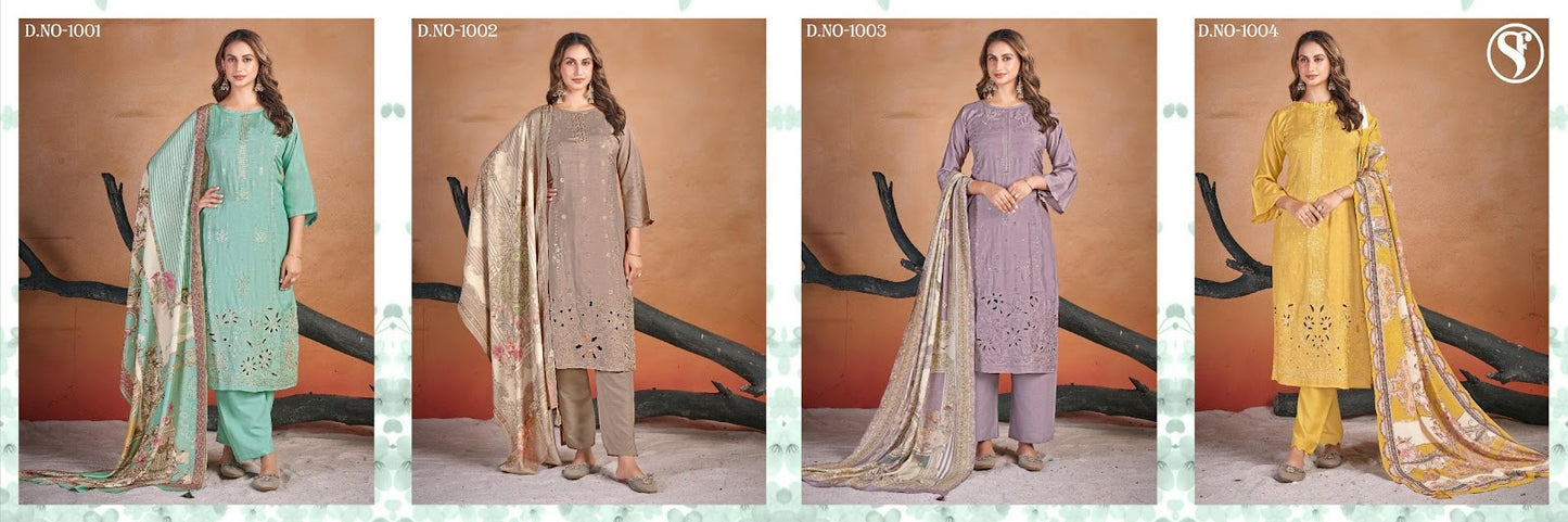 Tanzeem Sweety Fashion Viscose Muslin Pant Style Suits Wholesaler India