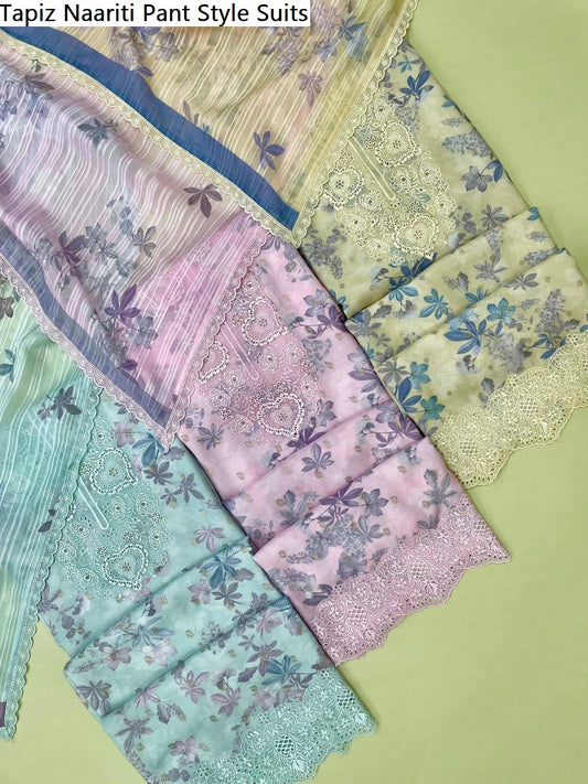 Tapiz Naariti Muslin Jacquard Pant Style Suits Supplier Ahmedabad