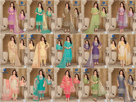 Telephone Raashi Kota Checks Readymade Pant Style Suits Exporter Ahmedabad