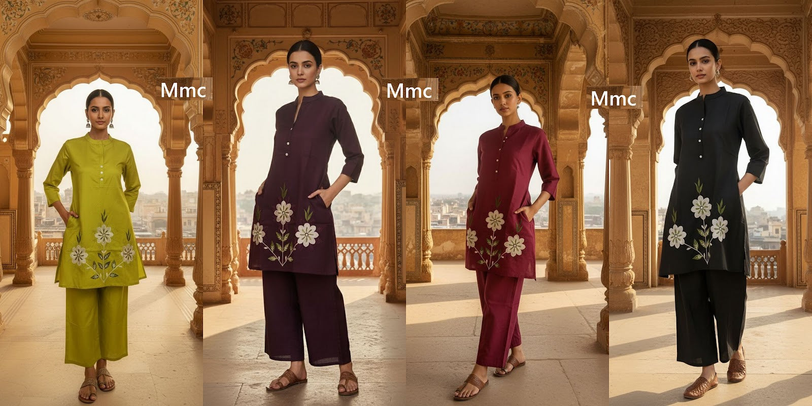 Three Flower Mmc Vatican Co Ord Set Wholesaler India