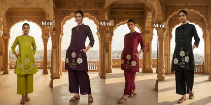 Three Flower Mmc Vatican Co Ord Set Wholesaler India